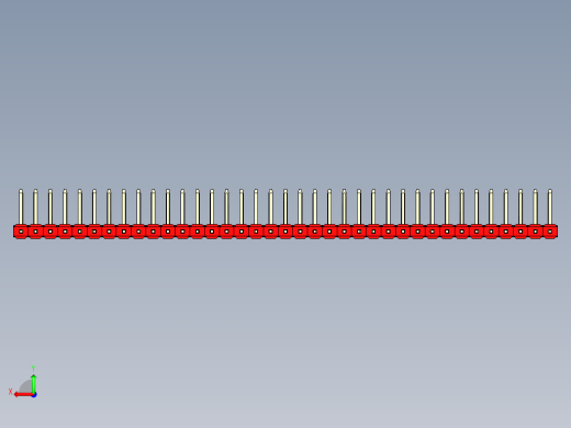 彩色公排针 100mil 2.54mm 系列-DS1022_red_37p_100mil_TypeU_rev1.0后视缩略图