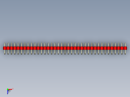 彩色公排针 100mil 2.54mm 系列-DS1022_red_37p_100mil_TypeU_rev1.0俯视缩略图