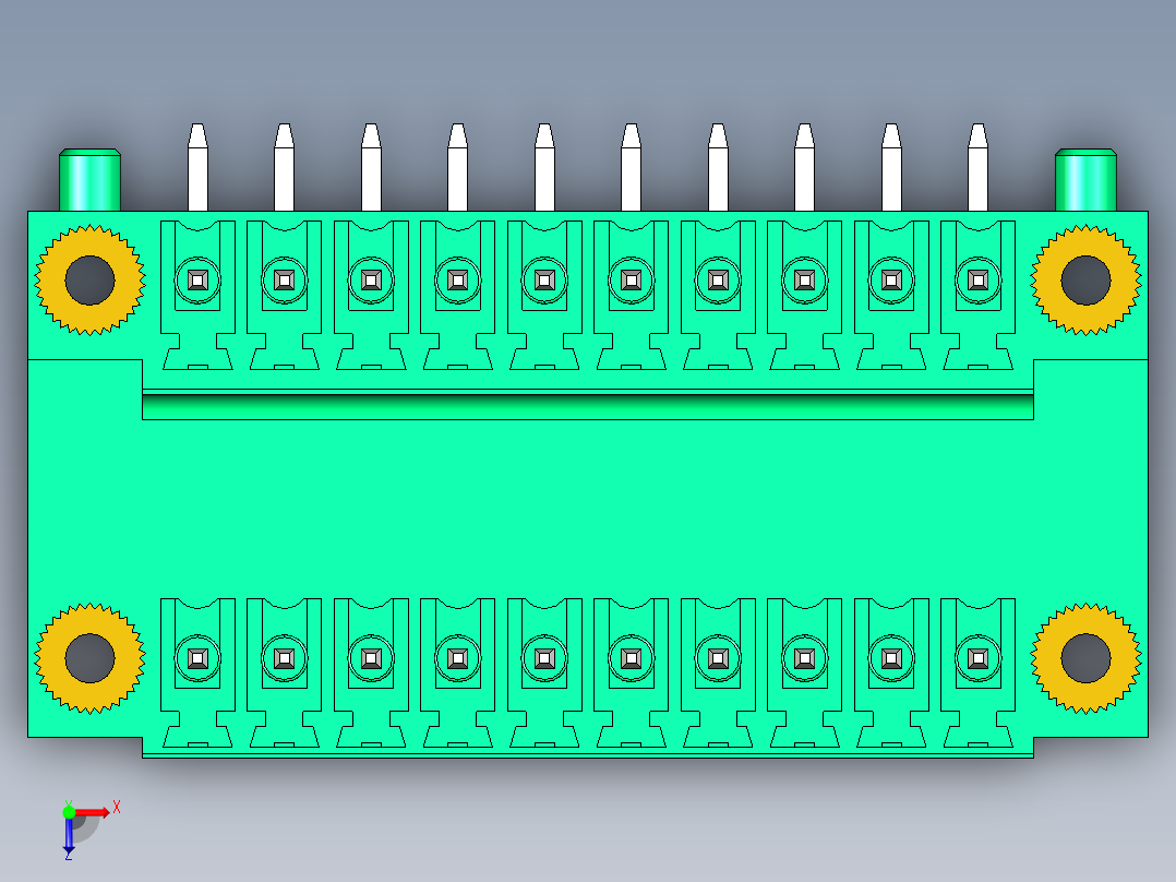 DEGSON 15EDG（公头） 3.5mm 螺钉锁紧，插拔式接线端子 FullPack-15EDGRTM-3.5-20P-14-00AH俯视图