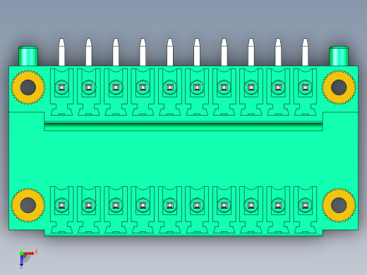 DEGSON 15EDG（公头） 3.5mm 螺钉锁紧，插拔式接线端子 FullPack-15EDGRTM-3.5-20P-14-00AH俯视缩略图