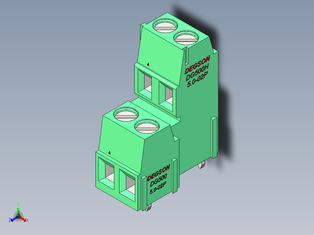 DEGSON DG500 系列 5.05.087.62mm 接线端子-DG500A-5.0-04P-14-00AH主视图