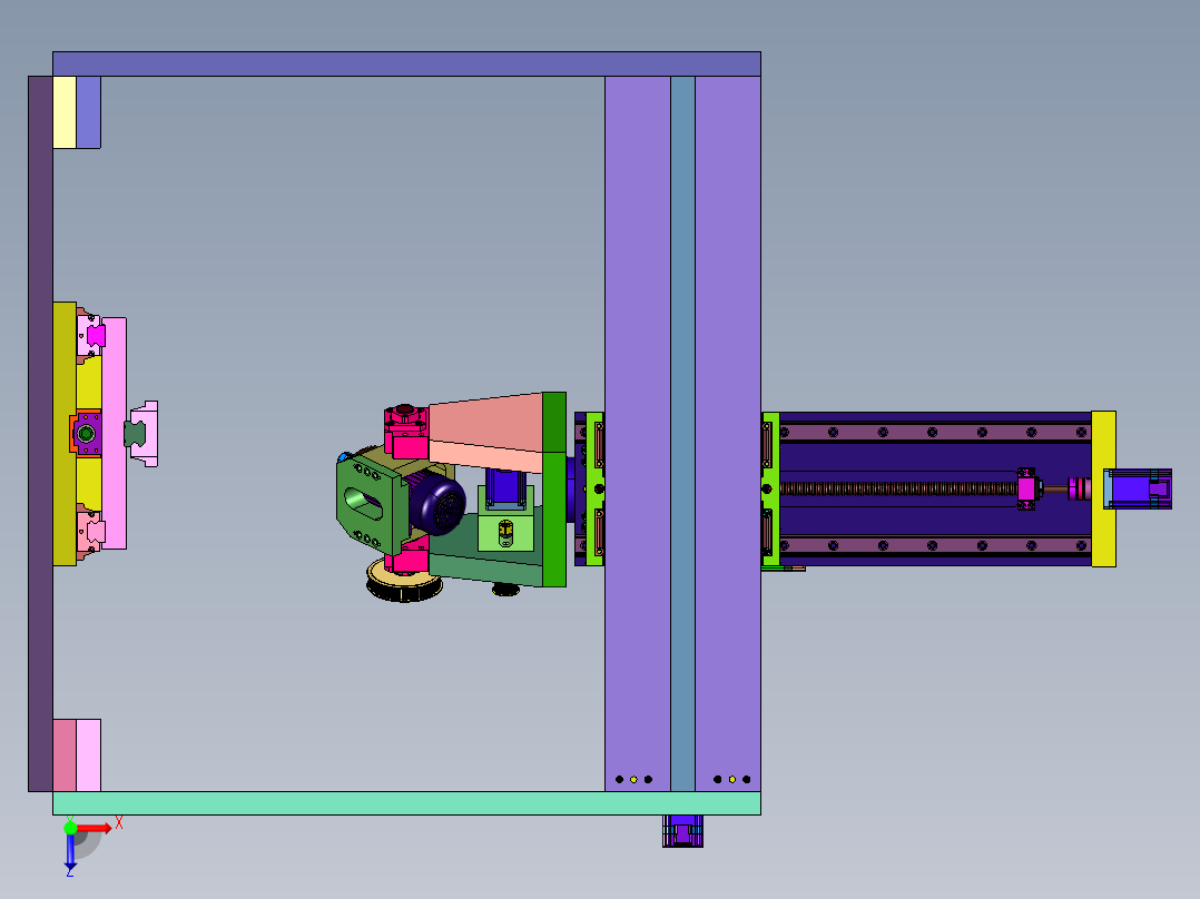 DIY自制五轴联动驱动雕刻机俯视图