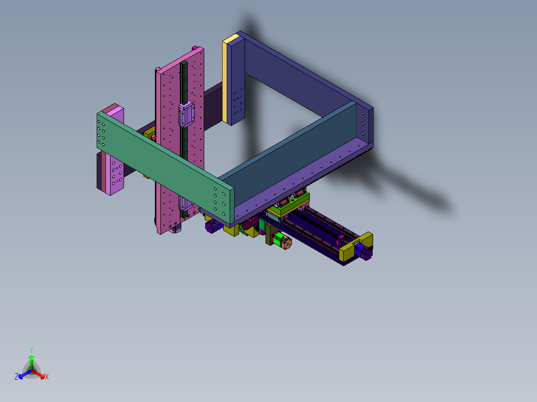 DIY自制五轴联动驱动雕刻机正等轴测图