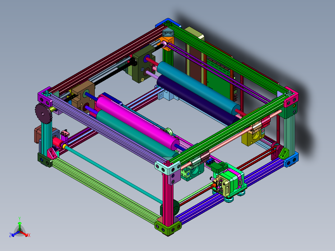 无支撑不限尺寸流水线式传送带3d打印机主视图