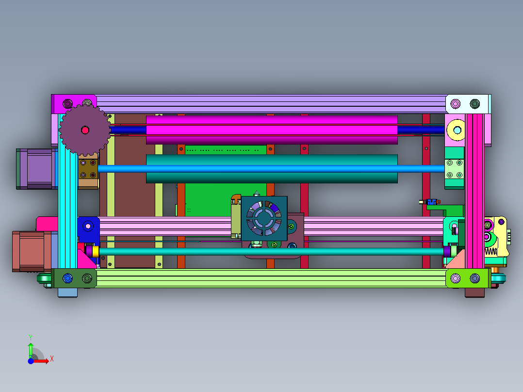 无支撑不限尺寸流水线式传送带3d打印机前视图