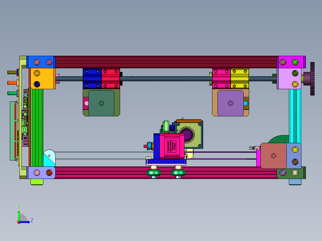 无支撑不限尺寸流水线式传送带3d打印机左视图