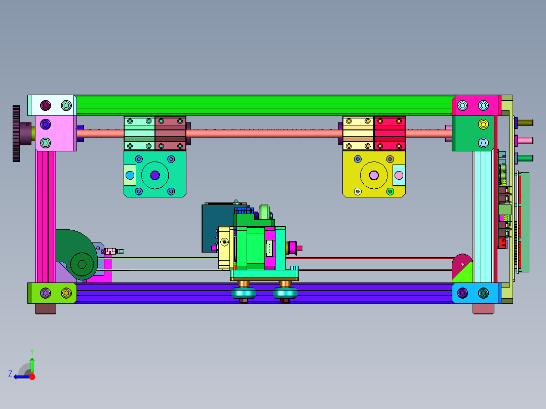 无支撑不限尺寸流水线式传送带3d打印机右视图