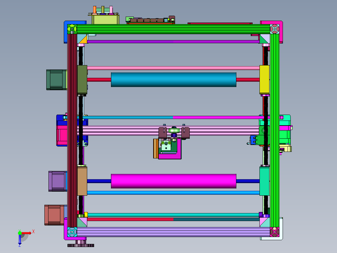 无支撑不限尺寸流水线式传送带3d打印机俯视图