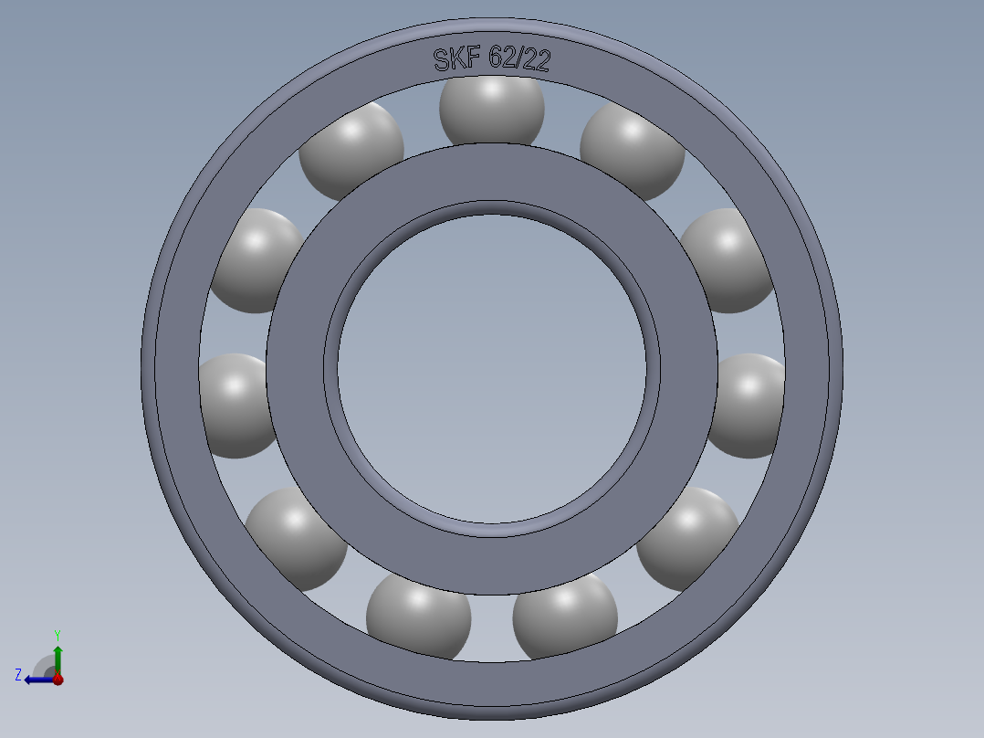 滚珠轴承-SKF BALL BEARING 62-22 22x50x14右视图