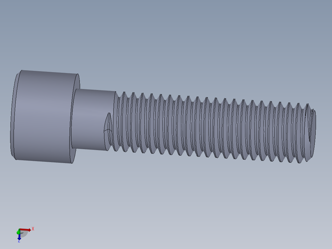 粗螺纹 SHCS 螺钉-SHCS 0.5.x13x2.SLDPRT主视图