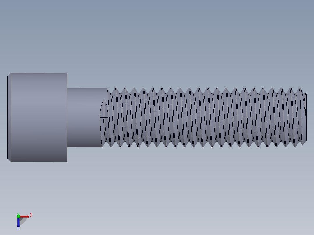 粗螺纹 SHCS 螺钉-SHCS 0.5.x13x2.SLDPRT俯视图