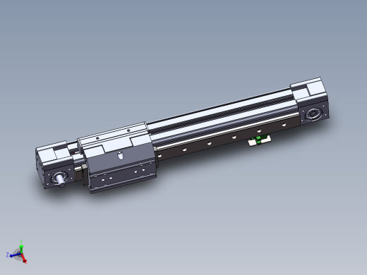 电动滑台模组TRW45双出轴模型