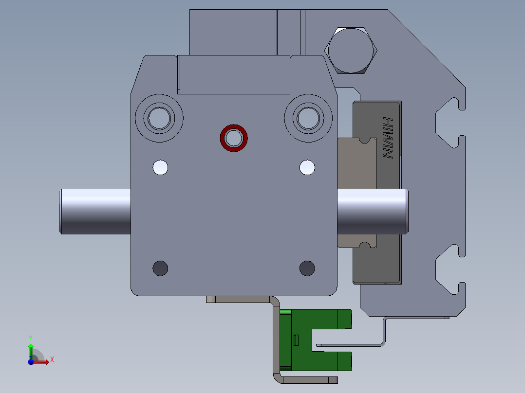 电动滑台模组TRW45双出轴模型前视图