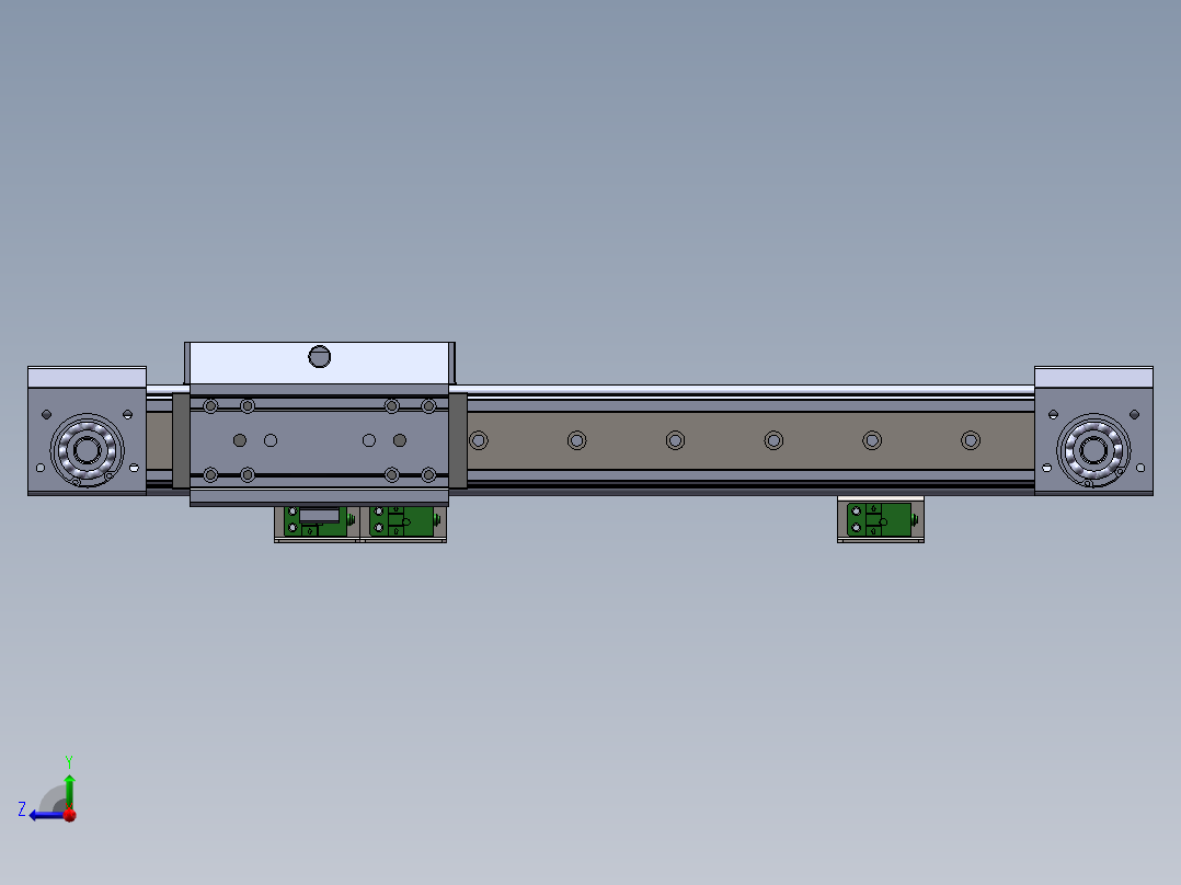 电动滑台模组TRW45双出轴模型右视图