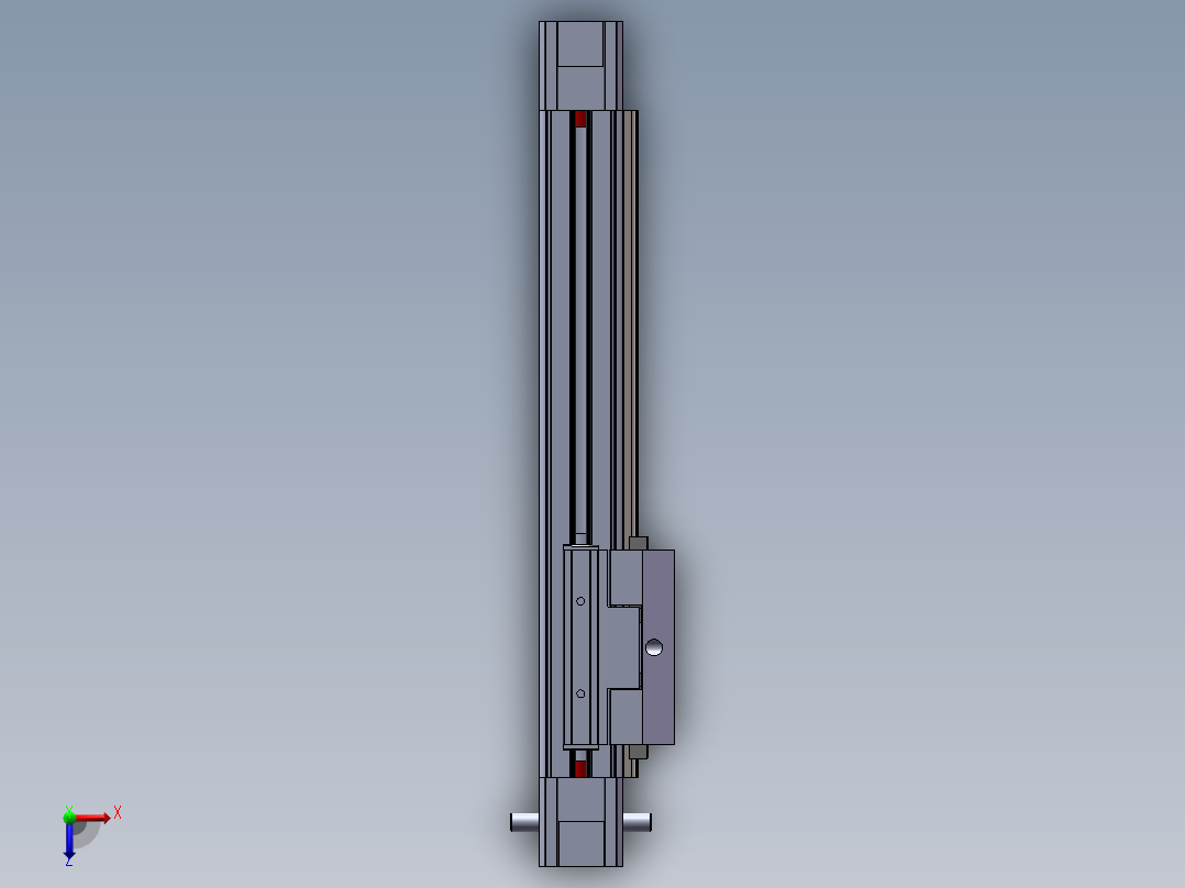 电动滑台模组TRW45双出轴模型俯视图