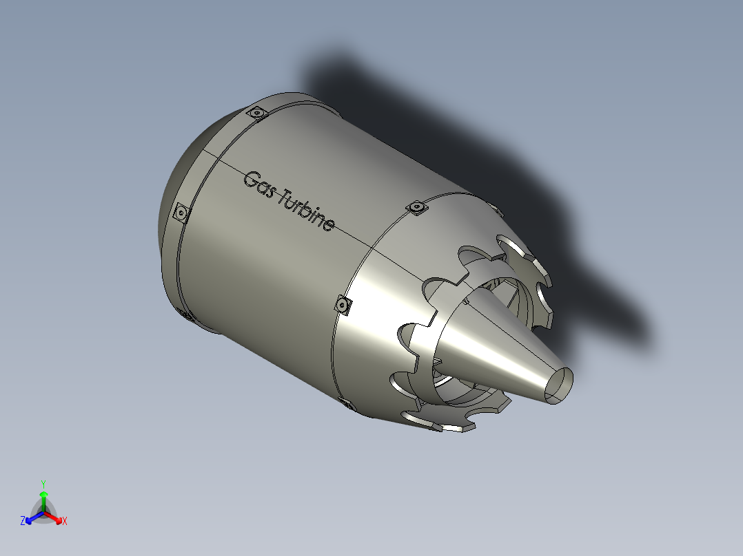 微型离心燃气轮机主视图