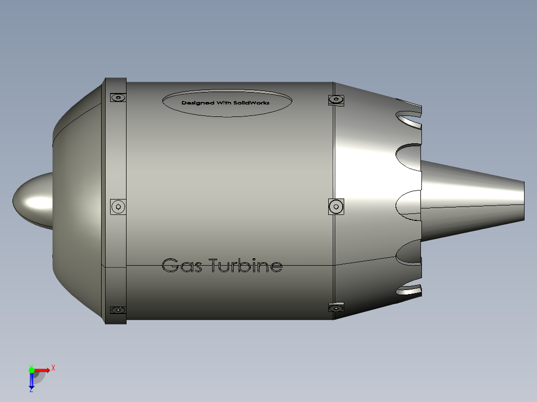 微型离心燃气轮机俯视图