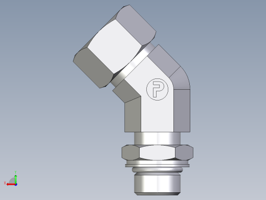 卡套式工业通用硬管接头EO_Adjustable_locknut_45_deg_elbow_VEE15LMORCF后视缩略图