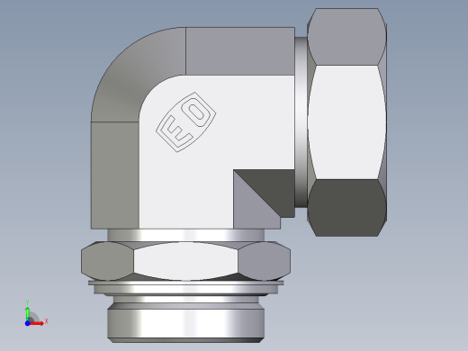 卡套式工业通用硬管接头EO_Adjustable_Locknut_elbow_WEE42ZLRCF前视缩略图