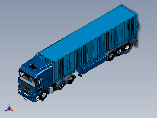 奔驰卡车货车集装箱车 三维膜图纸设计