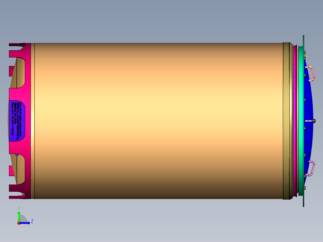 太空用钢瓶容器左视图