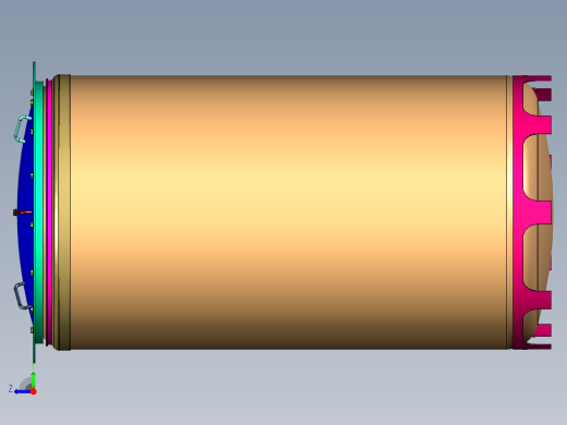 太空用钢瓶容器右视缩略图