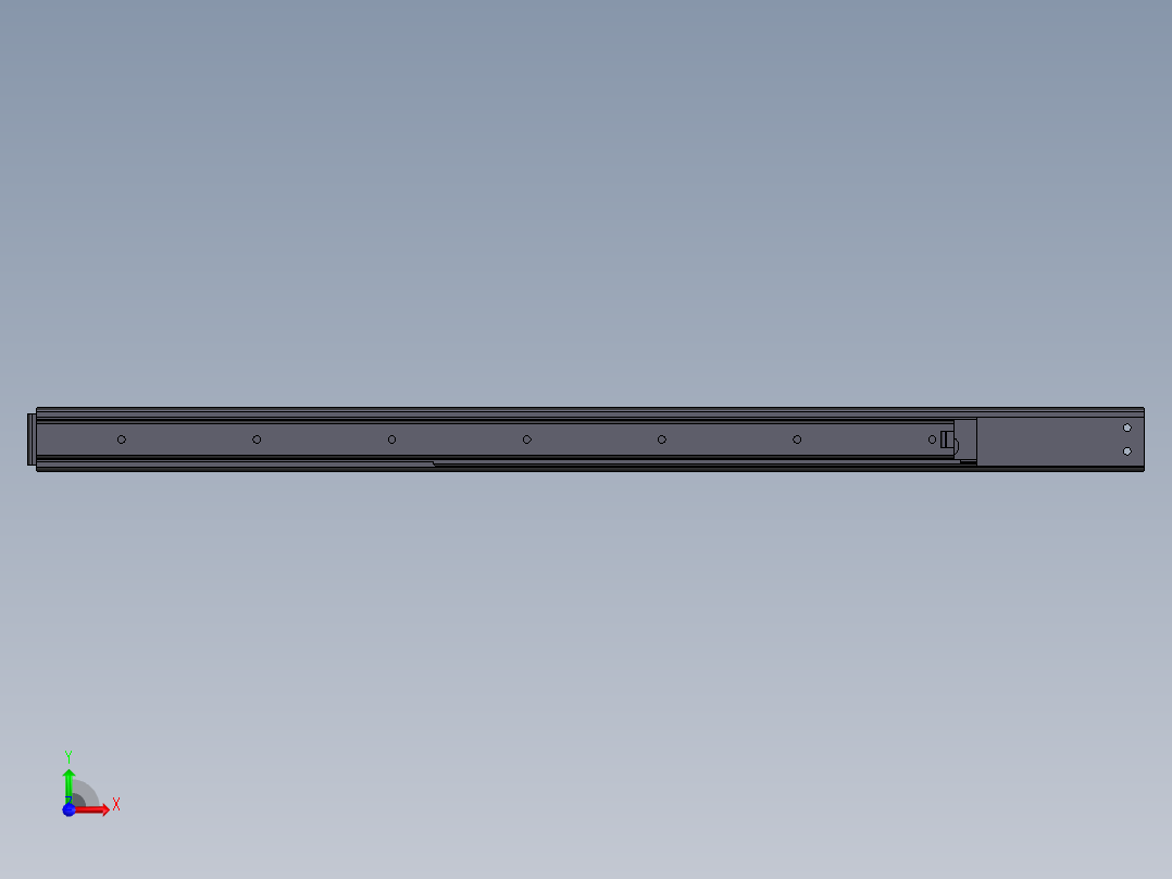 680mm抽屉导轨前视图