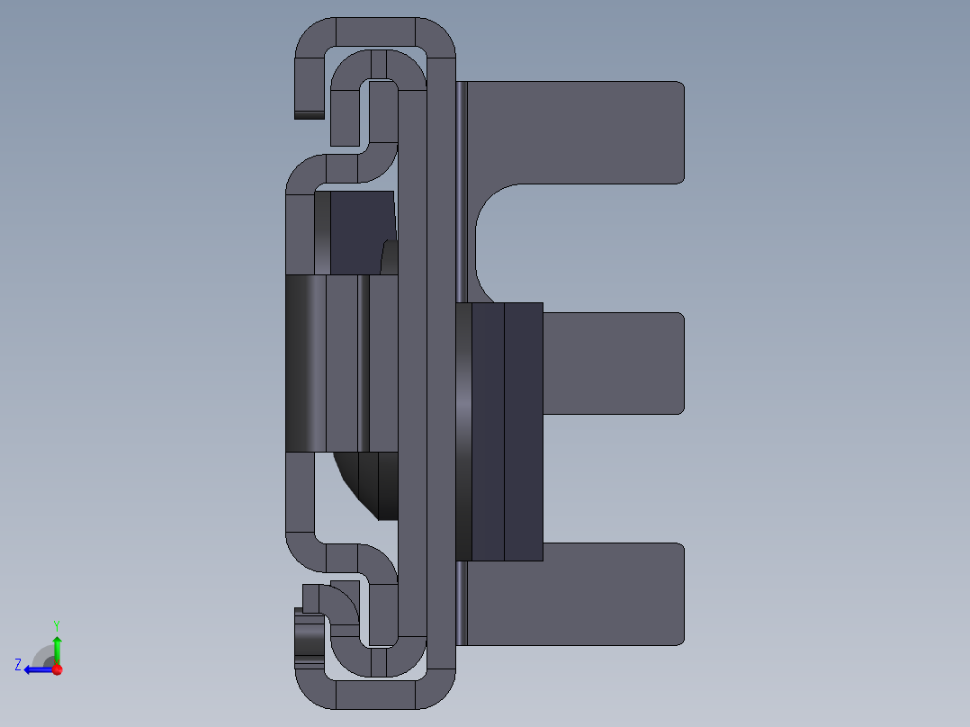 680mm抽屉导轨右视图