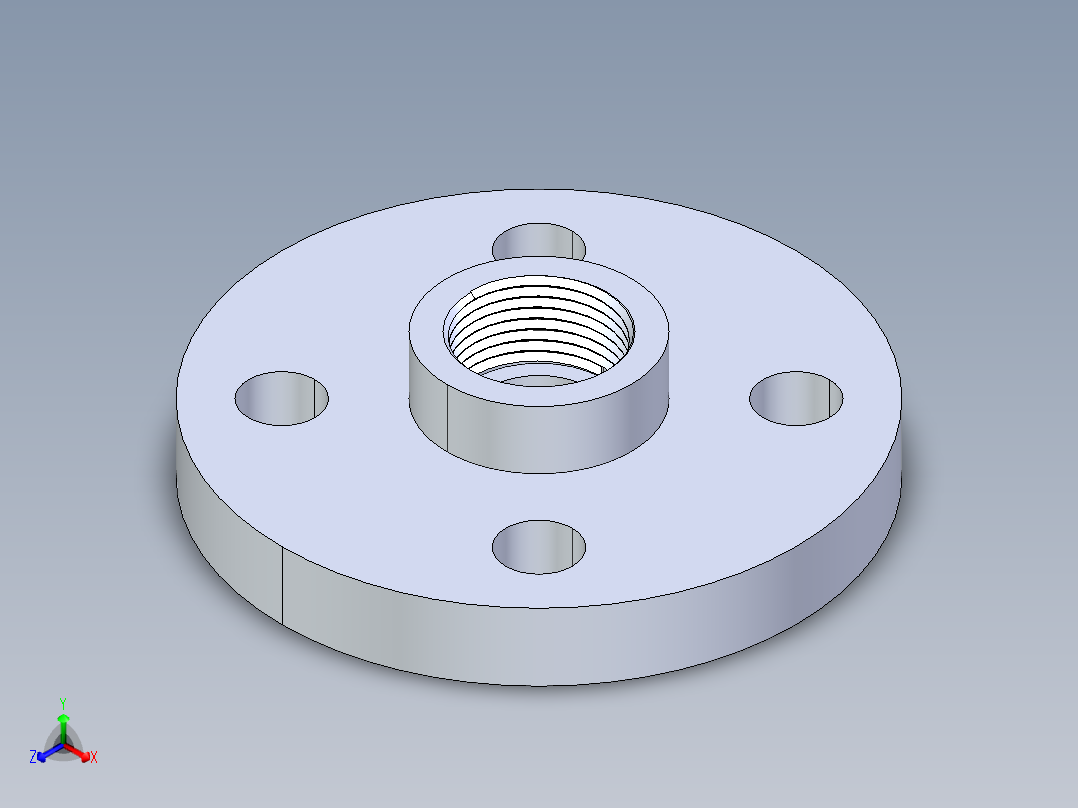 聚氯乙烯配件24-Sch80_Flange One-Piece_FPT_852-007_0.75in正等轴测图