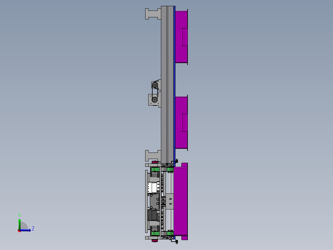 90°流道传动结构sw20可编辑左视图