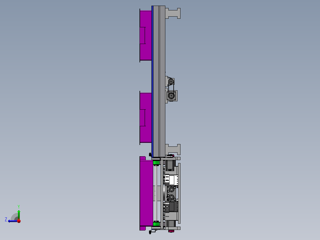 90°流道传动结构sw20可编辑右视图