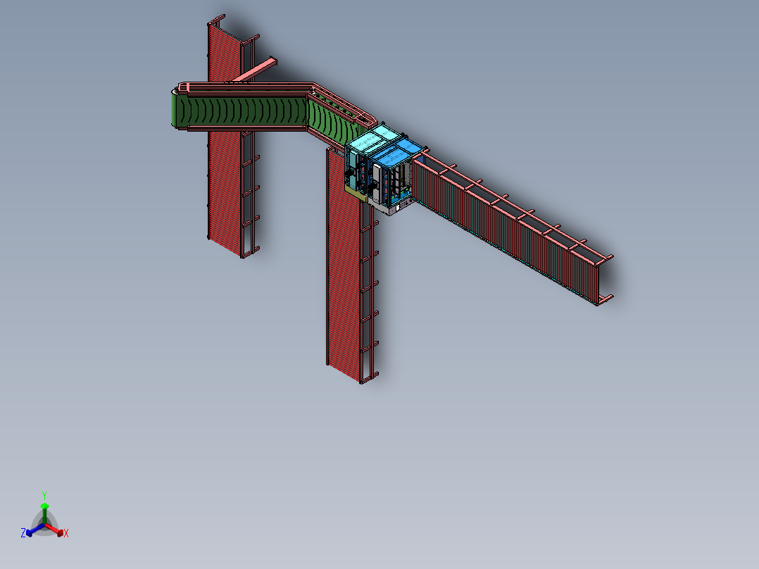 电子铆焊生产线设备sw17正等轴测图