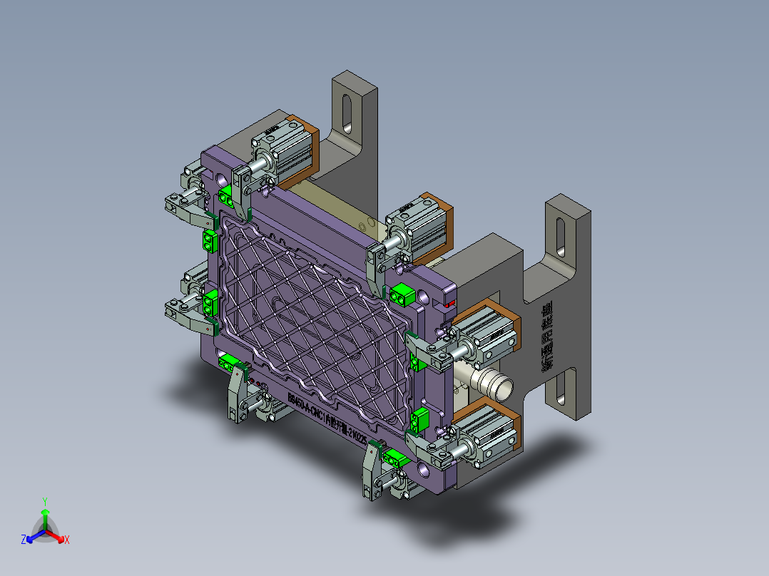 B9450-A-笔记本CNC工装夹具三维模型CNC1内腔开粗-210225正等轴测图