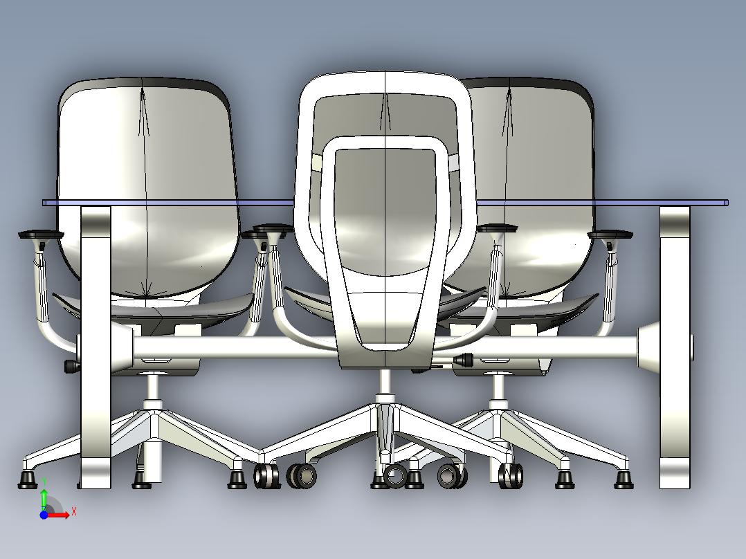 B2004550-卡曼木质书桌套装前视图