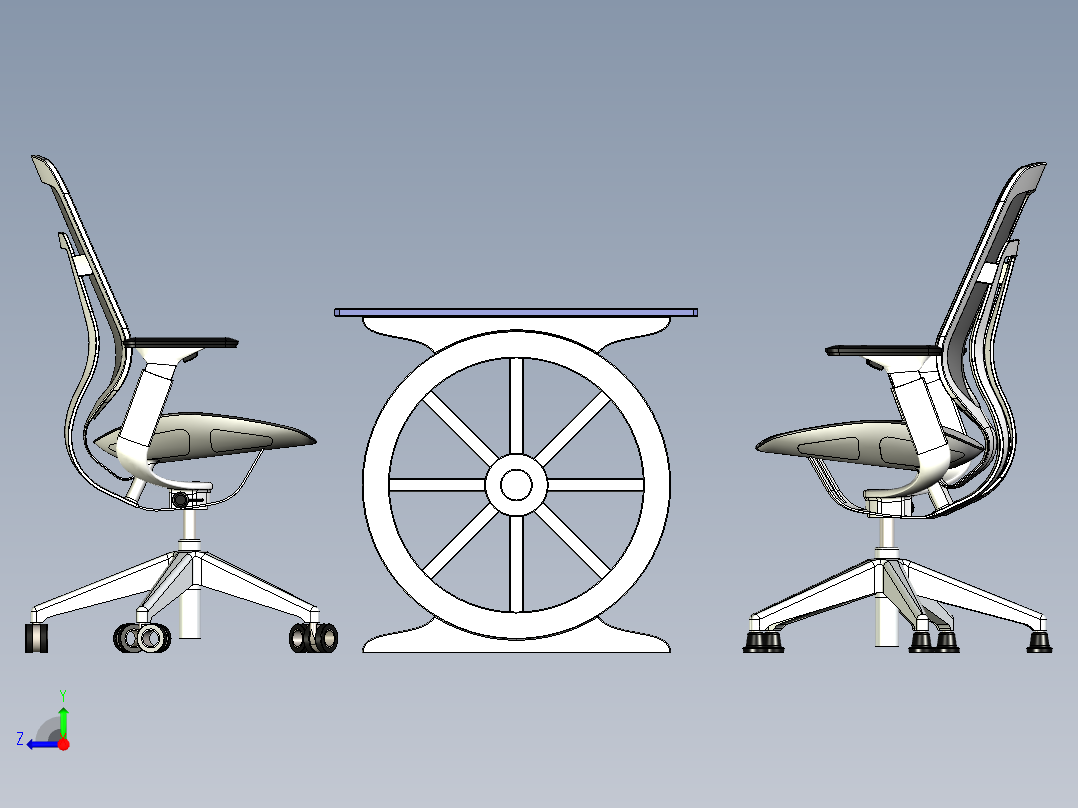 B2004550-卡曼木质书桌套装右视图