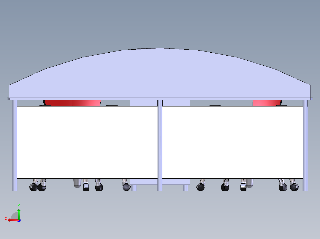 办公室2人办公桌后视图