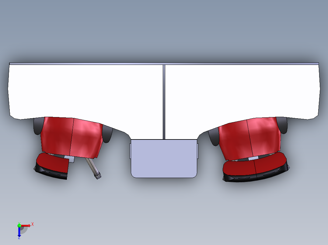 办公室2人办公桌俯视图