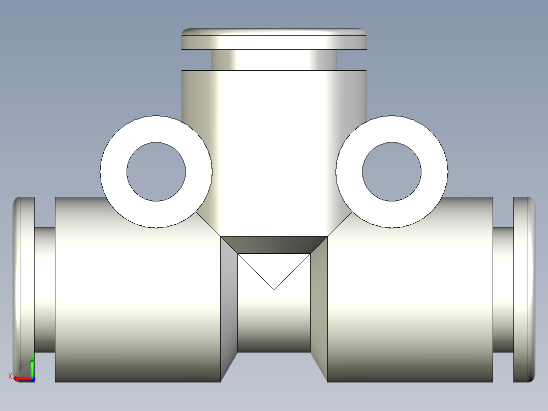 B3004463-气动用推接式管接头 - 三通型号后视图