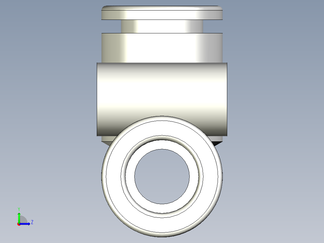 B3004463-气动用推接式管接头 - 三通型号左视图
