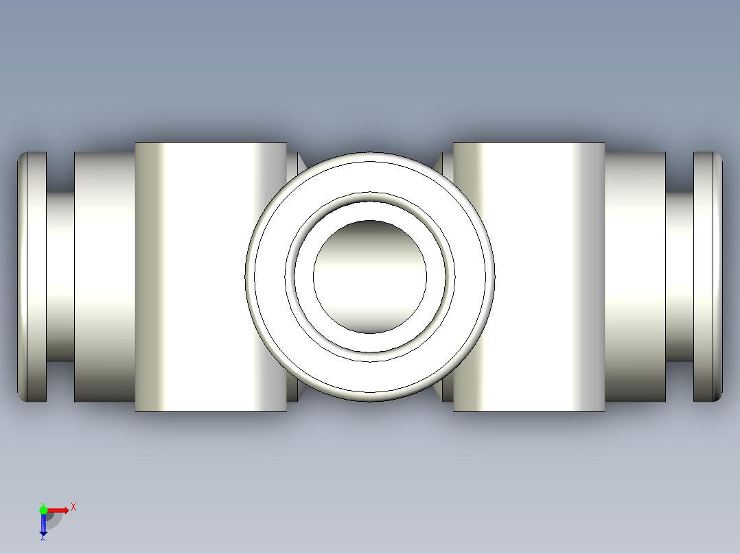 B3004463-气动用推接式管接头 - 三通型号俯视图