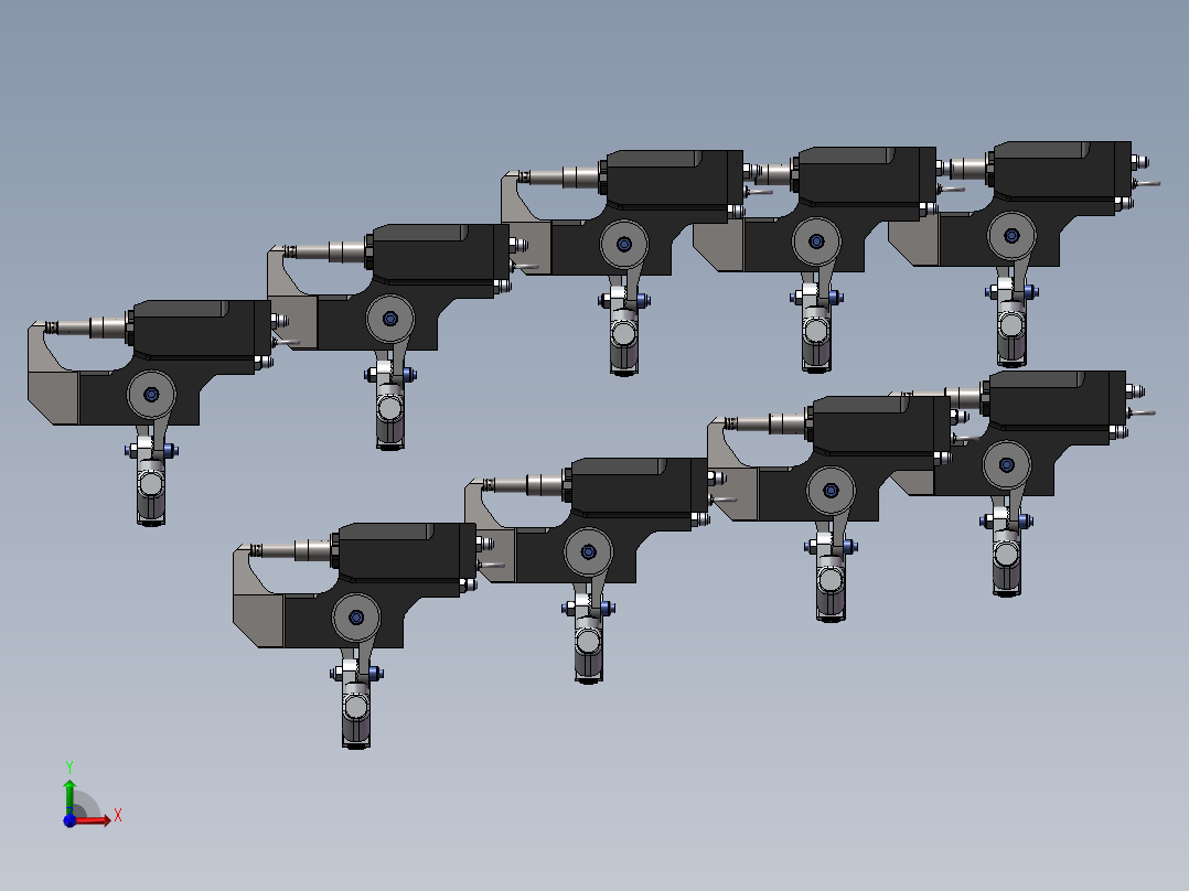9款7007液压装置N砧带 3.8模型前视图
