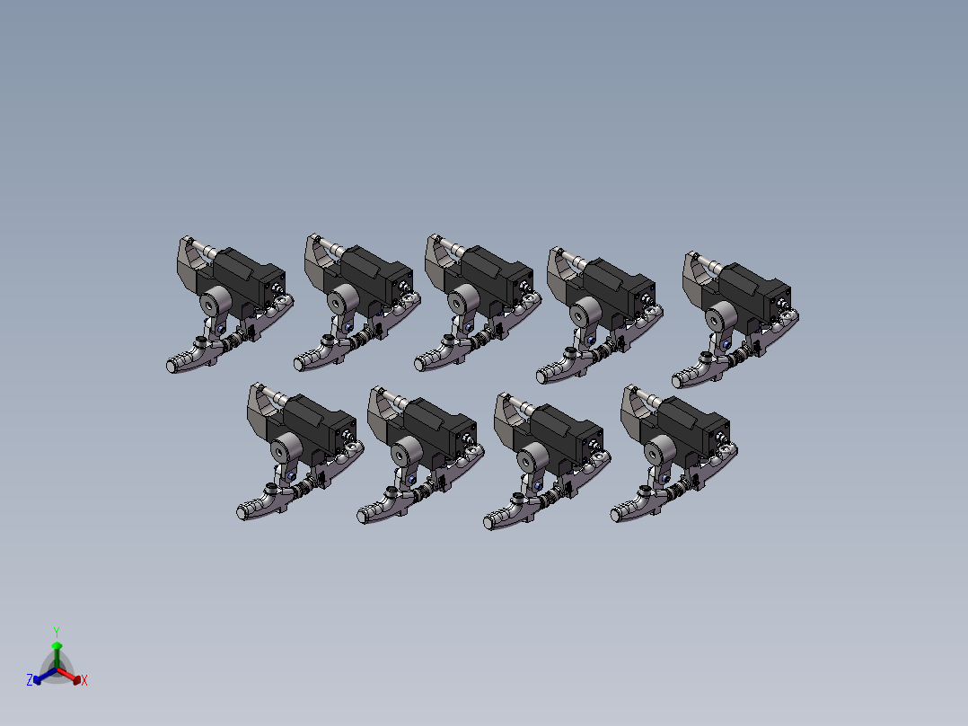 9款7007液压装置N砧带 3.8模型正等轴测图