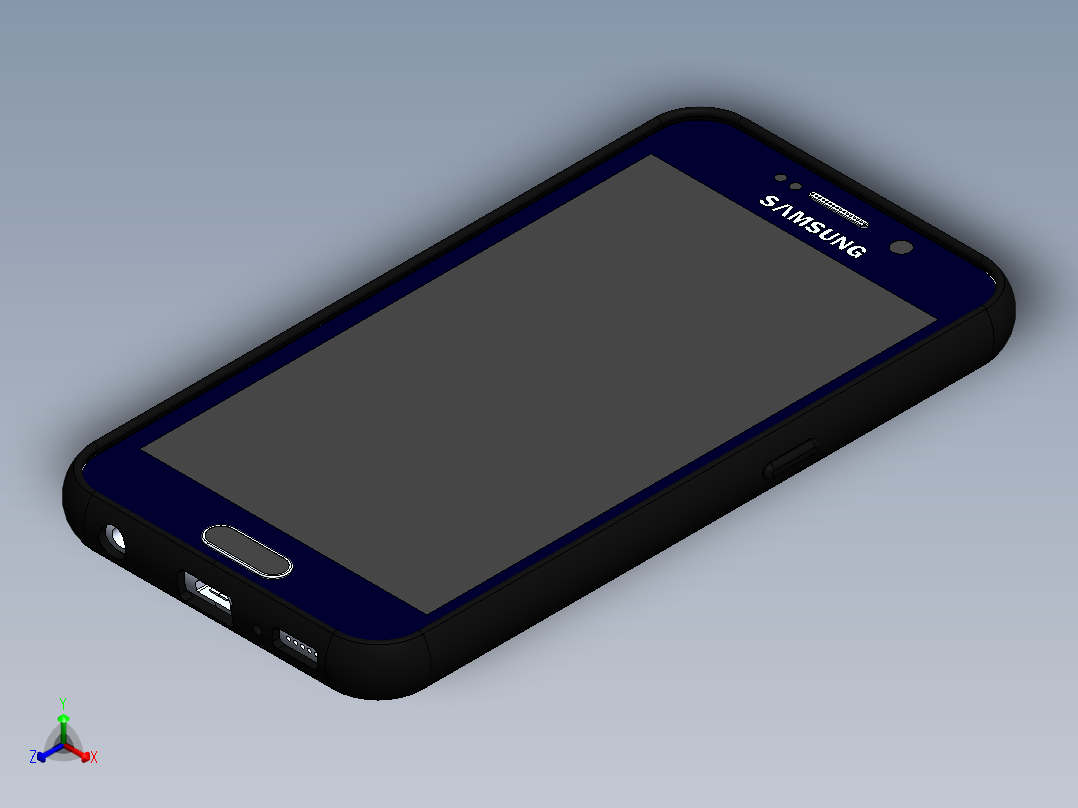 galaxy s6保护壳和支架12正等轴测图