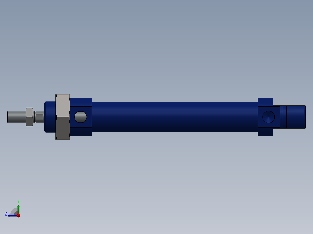 微型气缸直径20x80mm右视图