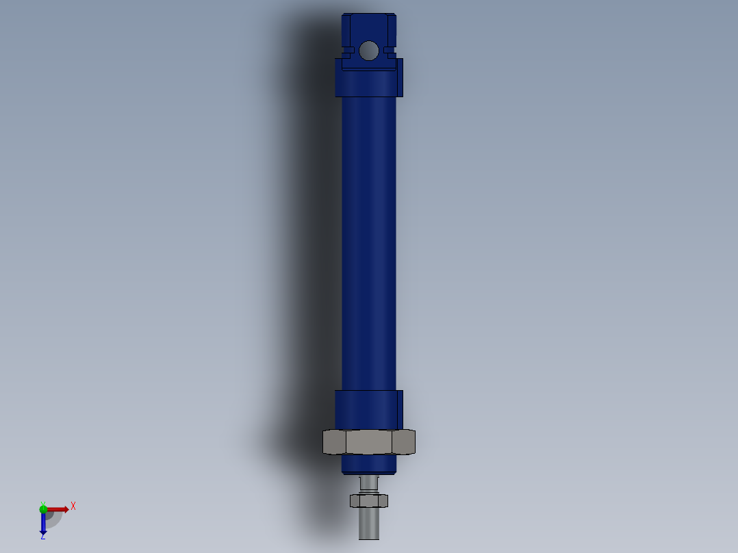 微型气缸直径20x80mm俯视图