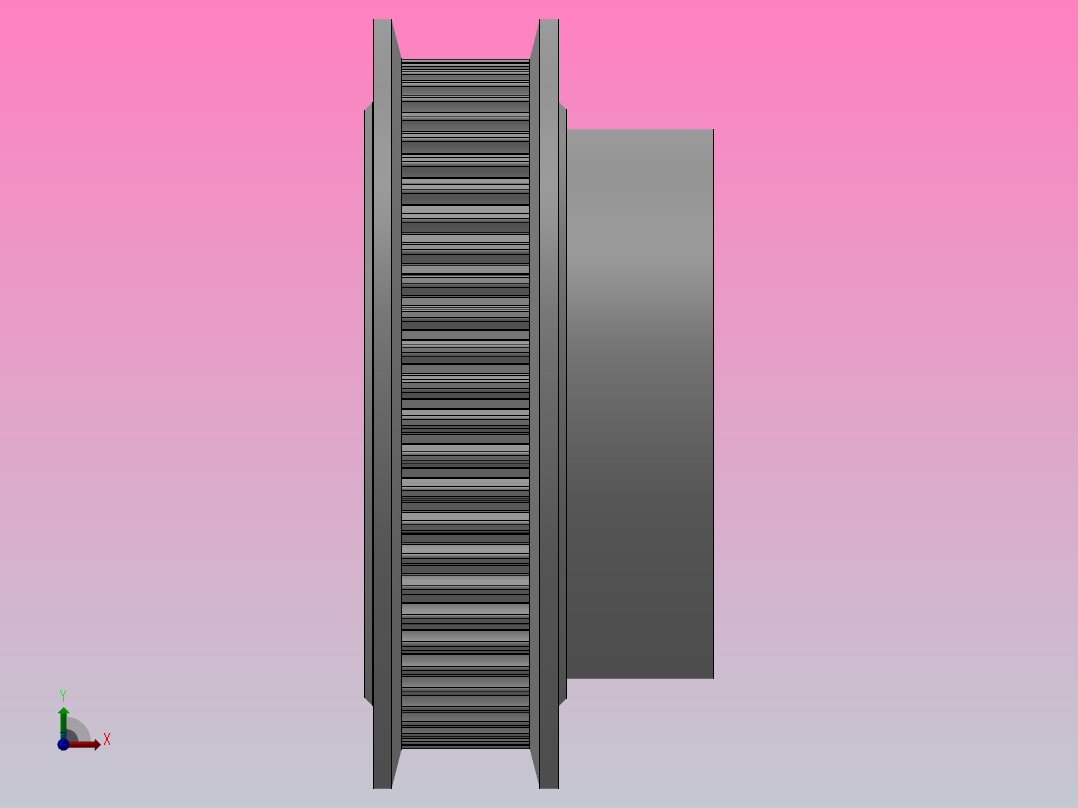 大凸缘型小凸缘型半圆弧形齿同步带轮S2M型_SS2MDC-60-6-dc6-A前视图