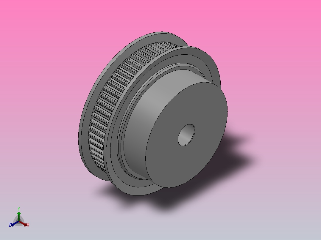 大凸缘型小凸缘型半圆弧形齿同步带轮S2M型_SS2MDC-60-6-dc6-A正等轴测图