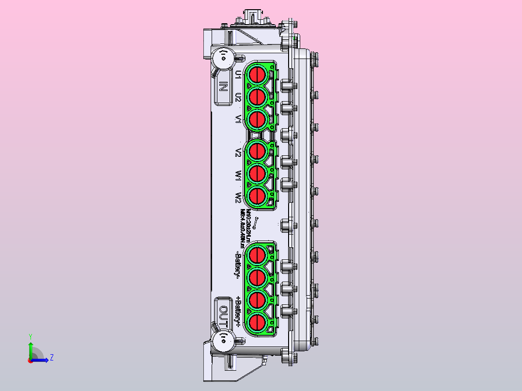 ID32驱动电机控制器左视图