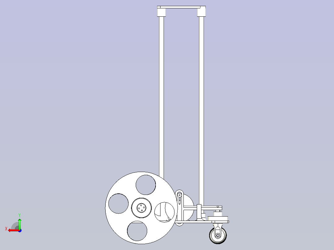 走8字无碳小车3D设计模型后视图