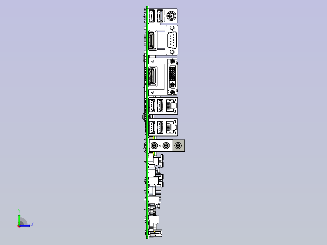 CS350-Q370主板（友通Micro ATX）左视图